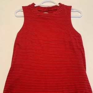 Red and navy striped tank